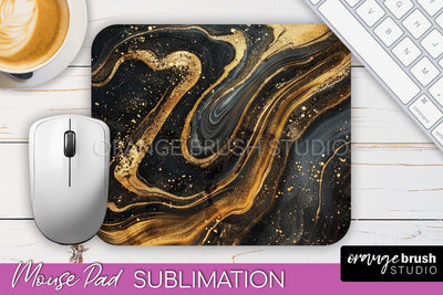 Marble Texture Mouse Pad, 3D Marble Mousepad Sublimation Sublimation OrangeBrushStudio 