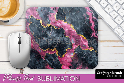 Marble Texture Mouse Pad, 3D Marble Mousepad Sublimation Sublimation OrangeBrushStudio 