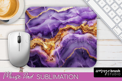 Marble Texture Mouse Pad, 3D Marble Mousepad Sublimation Sublimation OrangeBrushStudio 