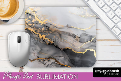 Marble Texture Mouse Pad, 3D Marble Mousepad Sublimation Sublimation OrangeBrushStudio 