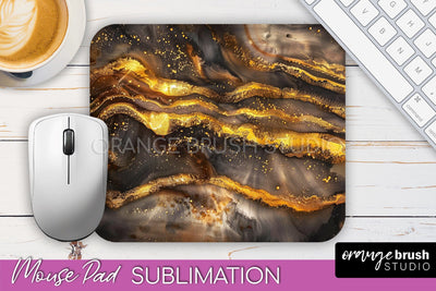 Marble Texture Mouse Pad, 3D Marble Mousepad Sublimation Sublimation OrangeBrushStudio 