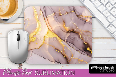 Marble Texture Mouse Pad, 3D Marble Mousepad Sublimation Sublimation OrangeBrushStudio 