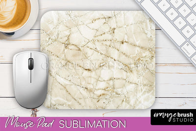 Marble Texture Mouse Pad, 3D Marble Mousepad Sublimation Sublimation OrangeBrushStudio 