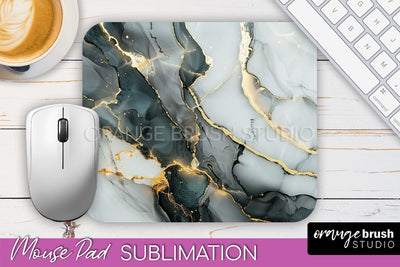 Marble Texture Mouse Pad, 3D Marble Mousepad Sublimation Sublimation OrangeBrushStudio 