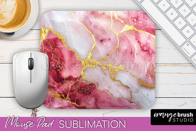 Marble Texture Mouse Pad, 3D Marble Mousepad Sublimation Sublimation OrangeBrushStudio 
