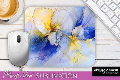 Marble Texture Mouse Pad, 3D Marble Mousepad Sublimation Sublimation OrangeBrushStudio 