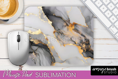Marble Texture Mouse Pad, 3D Marble Mousepad Sublimation Sublimation OrangeBrushStudio 