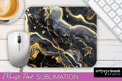Marble Texture Mouse Pad, 3D Marble Mousepad Sublimation Sublimation OrangeBrushStudio 