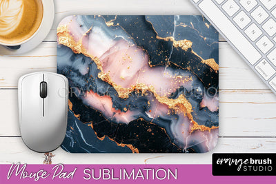 Marble Texture Mouse Pad, 3D Marble Mousepad Sublimation Sublimation OrangeBrushStudio 