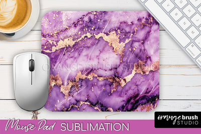 Marble Texture Mouse Pad, 3D Marble Mousepad Sublimation Sublimation OrangeBrushStudio 
