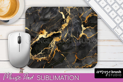 Marble Texture Mouse Pad, 3D Marble Mousepad Sublimation Sublimation OrangeBrushStudio 