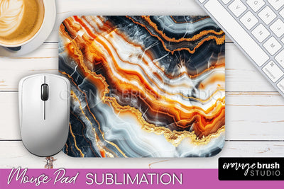 Marble Texture Mouse Pad, 3D Marble Mousepad Sublimation Sublimation OrangeBrushStudio 