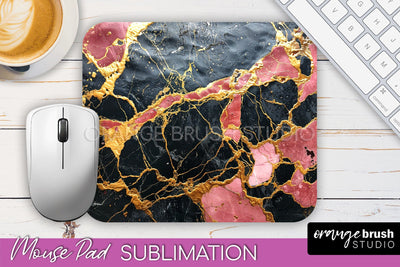 Marble Texture Mouse Pad, 3D Marble Mousepad Sublimation Sublimation OrangeBrushStudio 