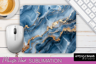 Marble Texture Mouse Pad, 3D Marble Mousepad Sublimation Sublimation OrangeBrushStudio 