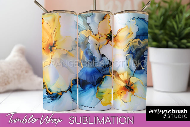 Marble Texture Tumbler Wrap, Marble Tumbler Sublimation Sublimation OrangeBrushStudio 