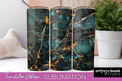 Marble Texture Tumbler Wrap, Marble Tumbler Sublimation Sublimation OrangeBrushStudio 