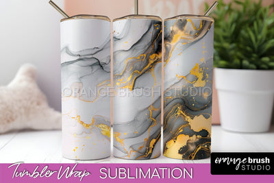 Marble Texture Tumbler Wrap, Marble Tumbler Sublimation Sublimation OrangeBrushStudio 