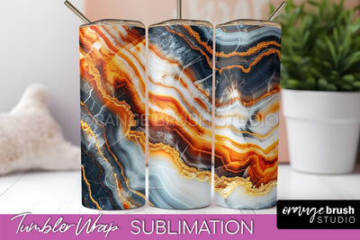 Marble Texture Tumbler Wrap, Marble Tumbler Sublimation Sublimation OrangeBrushStudio 