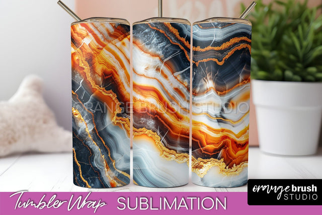 Marble Texture Tumbler Wrap, Marble Tumbler Sublimation Sublimation OrangeBrushStudio 