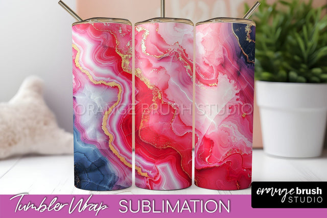 Marble Texture Tumbler Wrap, Marble Tumbler Sublimation Sublimation OrangeBrushStudio 