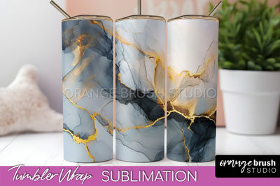 Marble Texture Tumbler Wrap, Marble Tumbler Sublimation Sublimation OrangeBrushStudio 