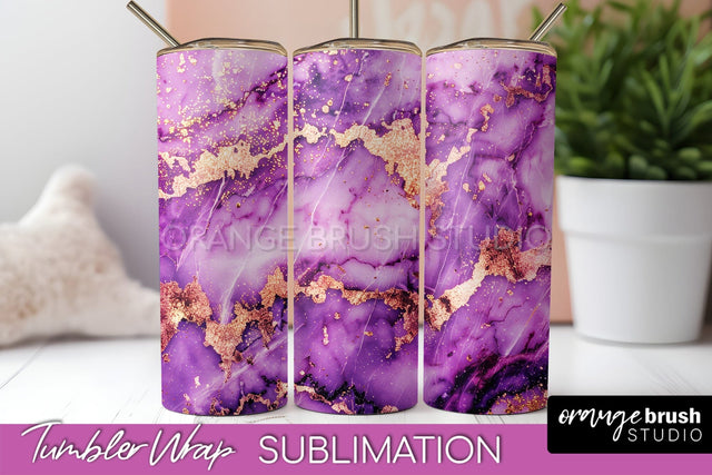 Marble Texture Tumbler Wrap, Marble Tumbler Sublimation Sublimation OrangeBrushStudio 