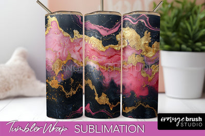 Marble Texture Tumbler Wrap, Marble Tumbler Sublimation Sublimation OrangeBrushStudio 