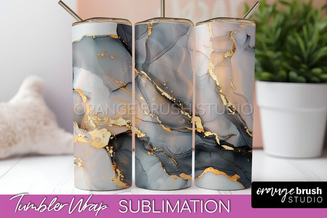 Marble Texture Tumbler Wrap, Marble Tumbler Sublimation Sublimation OrangeBrushStudio 