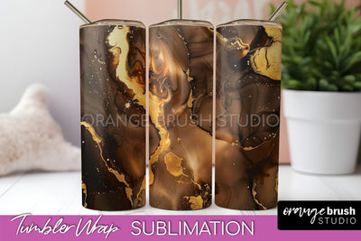 Marble Texture Tumbler Wrap, Marble Tumbler Sublimation Sublimation OrangeBrushStudio 