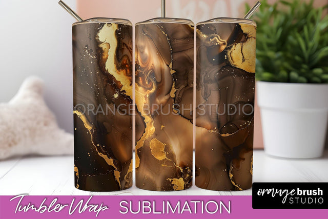 Marble Texture Tumbler Wrap, Marble Tumbler Sublimation Sublimation OrangeBrushStudio 
