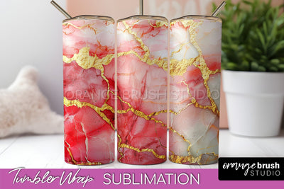 Marble Texture Tumbler Wrap, Marble Tumbler Sublimation Sublimation OrangeBrushStudio 