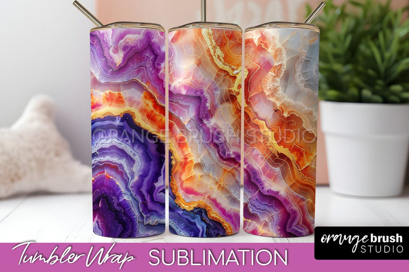 Marble Texture Tumbler Wrap, Marble Tumbler Sublimation Sublimation OrangeBrushStudio 