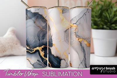 Marble Texture Tumbler Wrap, Marble Tumbler Sublimation Sublimation OrangeBrushStudio 