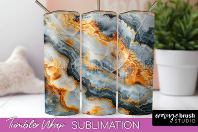 Marble Texture Tumbler Wrap, Marble Tumbler Sublimation Sublimation OrangeBrushStudio 