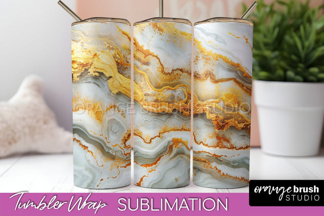 Marble Texture Tumbler Wrap, Marble Tumbler Sublimation Sublimation OrangeBrushStudio 