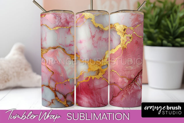 Marble Texture Tumbler Wrap, Marble Tumbler Sublimation Sublimation OrangeBrushStudio 