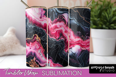 Marble Texture Tumbler Wrap, Marble Tumbler Sublimation Sublimation OrangeBrushStudio 