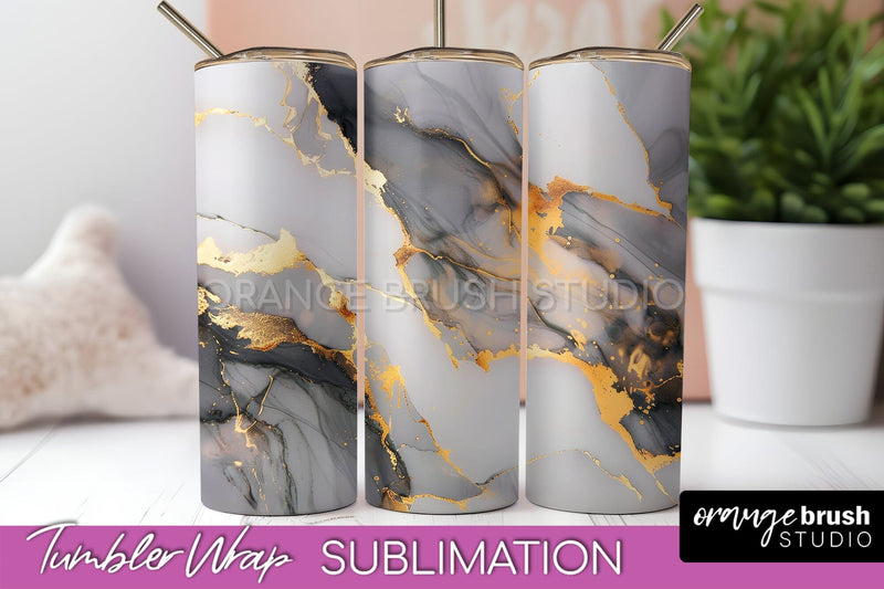 Marble Texture Tumbler Wrap, Marble Tumbler Sublimation Sublimation OrangeBrushStudio 