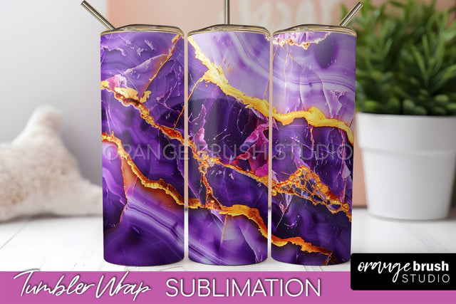 Marble Texture Tumbler Wrap, Marble Tumbler Sublimation Sublimation OrangeBrushStudio 