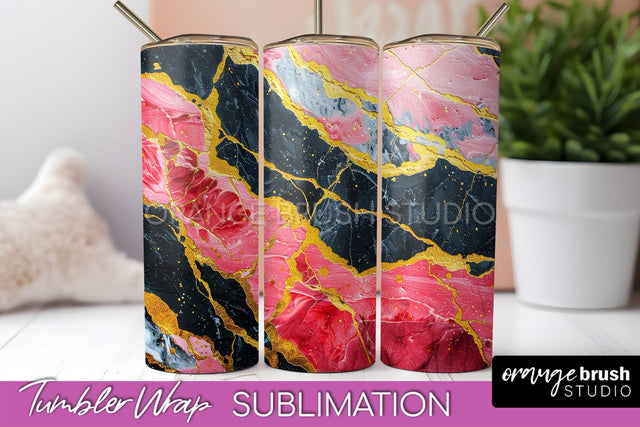 Marble Texture Tumbler Wrap, Marble Tumbler Sublimation Sublimation OrangeBrushStudio 