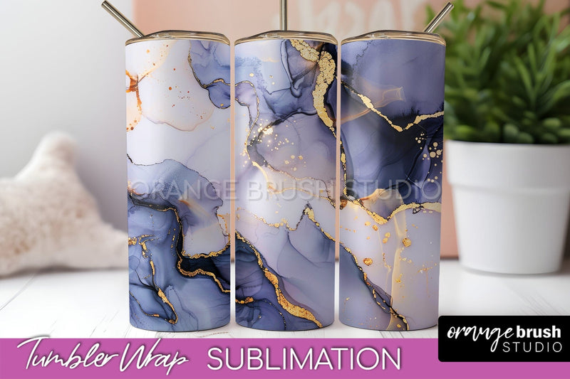 Marble Texture Tumbler Wrap, Marble Tumbler Sublimation Sublimation OrangeBrushStudio 