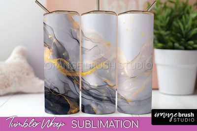 Marble Texture Tumbler Wrap, Marble Tumbler Sublimation Sublimation OrangeBrushStudio 