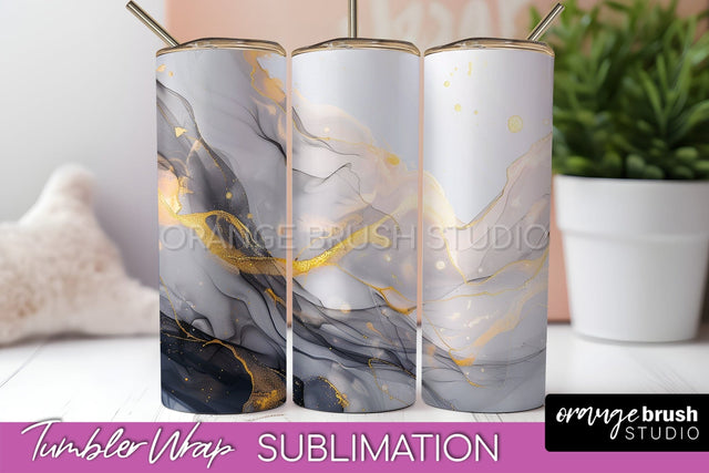 Marble Texture Tumbler Wrap, Marble Tumbler Sublimation Sublimation OrangeBrushStudio 