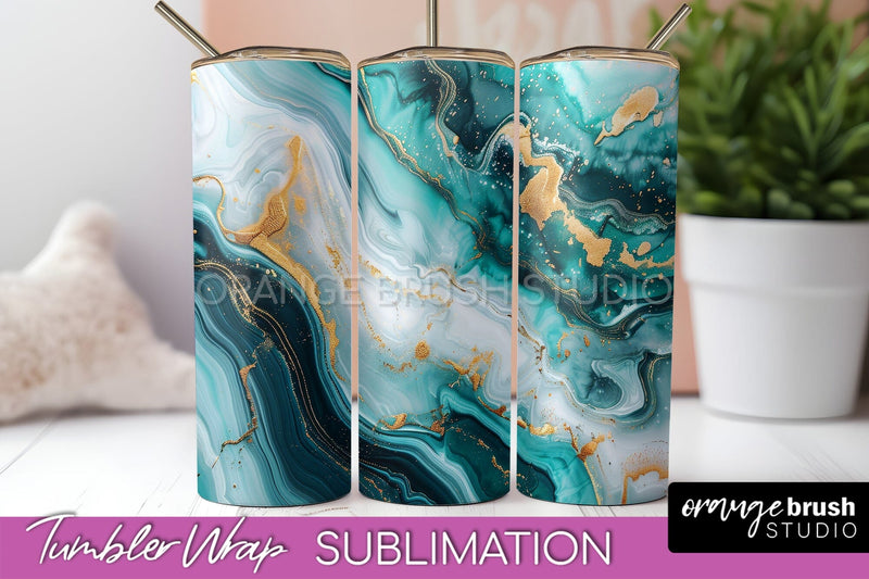 Marble Texture Tumbler Wrap, Marble Tumbler Sublimation Sublimation OrangeBrushStudio 