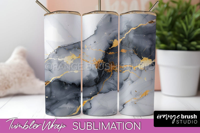 Marble Texture Tumbler Wrap, Marble Tumbler Sublimation Sublimation OrangeBrushStudio 