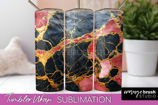 Marble Texture Tumbler Wrap, Marble Tumbler Sublimation Sublimation OrangeBrushStudio 