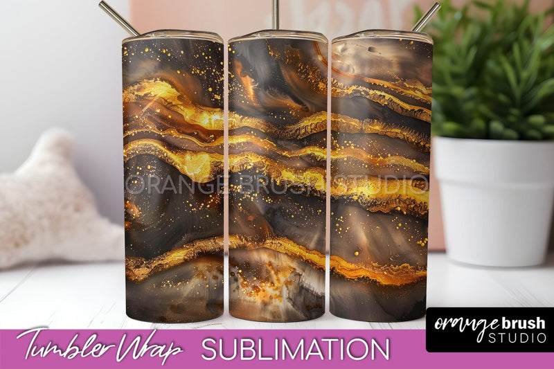 Marble Texture Tumbler Wrap, Marble Tumbler Sublimation Sublimation OrangeBrushStudio 
