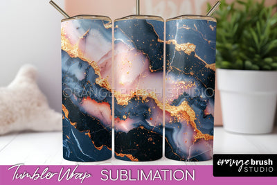 Marble Texture Tumbler Wrap, Marble Tumbler Sublimation Sublimation OrangeBrushStudio 