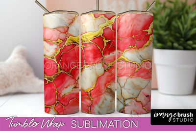 Marble Texture Tumbler Wrap, Marble Tumbler Sublimation Sublimation OrangeBrushStudio 