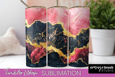 Marble Texture Tumbler Wrap, Marble Tumbler Sublimation Sublimation OrangeBrushStudio 